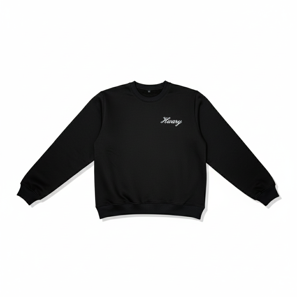 Hwary Black Crewneck